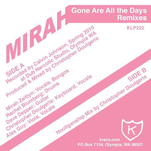 Mirah - Gone Are All The Days { vinyl }