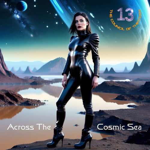 Council of Thirteen - Across the Cosmic Sea - Clear Blue with Fiesta Red Splatter (Vinyl) { vinyl }